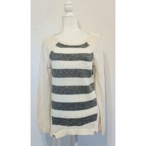 Ann Taylor LOFT Woman Size S Striped Merino Wool Mohair Blend Sweater Staple